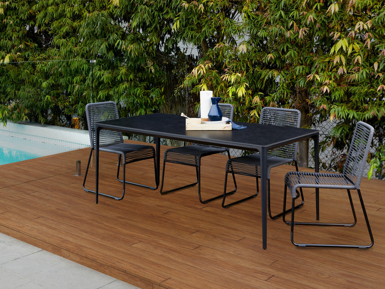Magnate Dining Table Grey Stone Ceramic