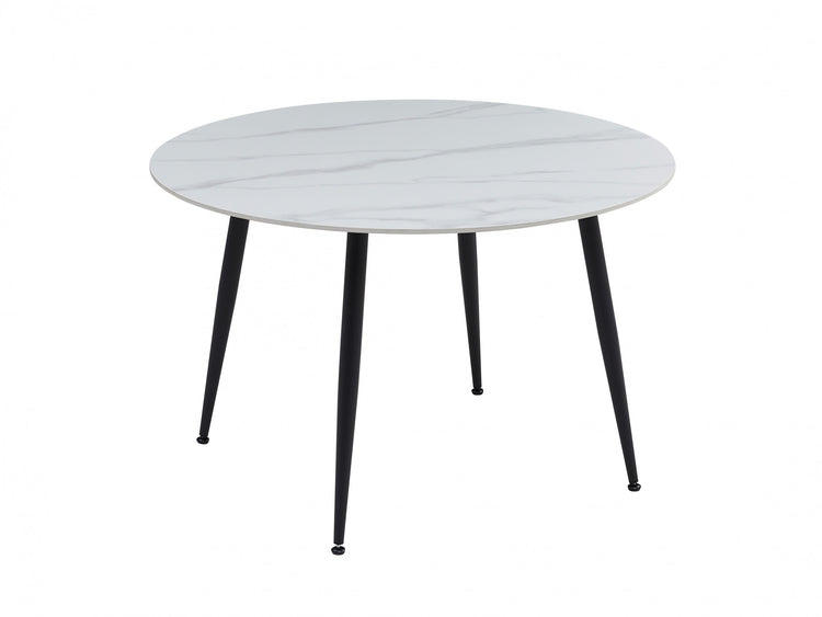 Denver Dining Table Matte Snow White Ceramic