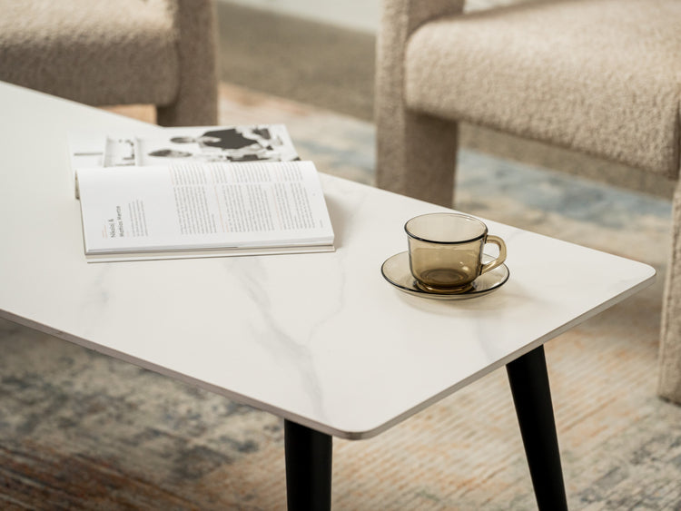 Bentley Coffee Table Matte Snow White Ceramic