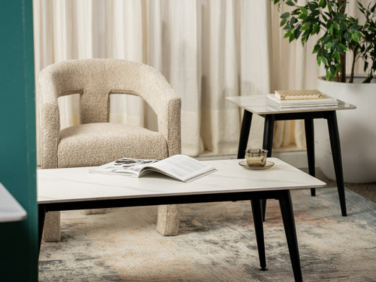 Bentley Side Table Matte Snow White Ceramic