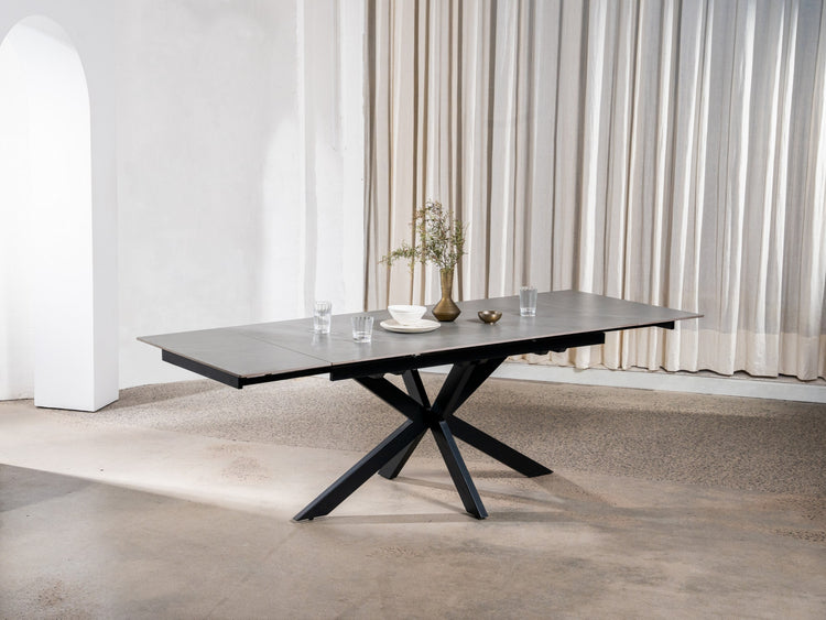 Newcastle Extension Dining Table Bulgarian Grey Ceramic