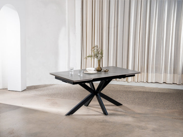 Newcastle Extension Dining Table Bulgarian Grey Ceramic