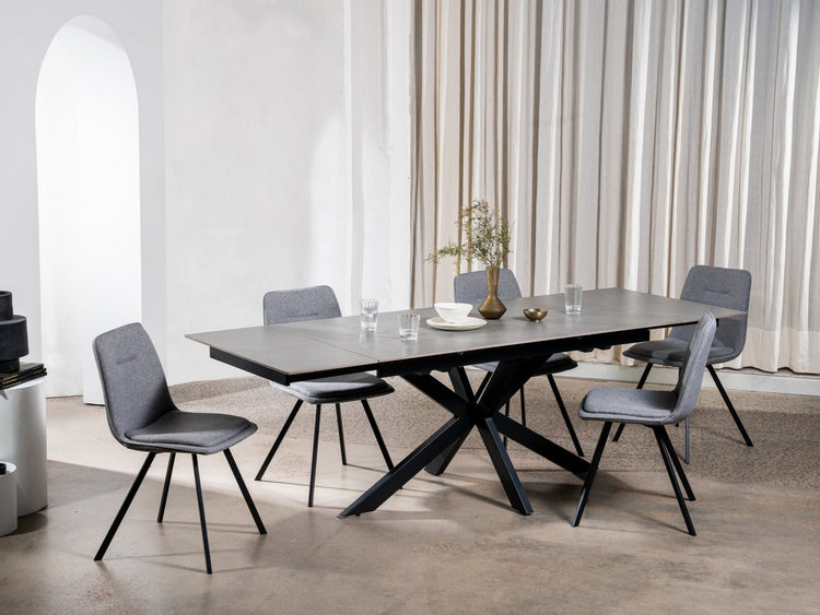Newcastle Extension Dining Table Bulgarian Grey Ceramic