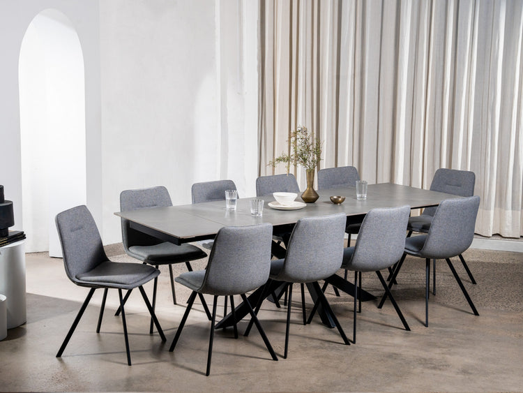 Newcastle Extension Dining Table Bulgarian Grey Ceramic