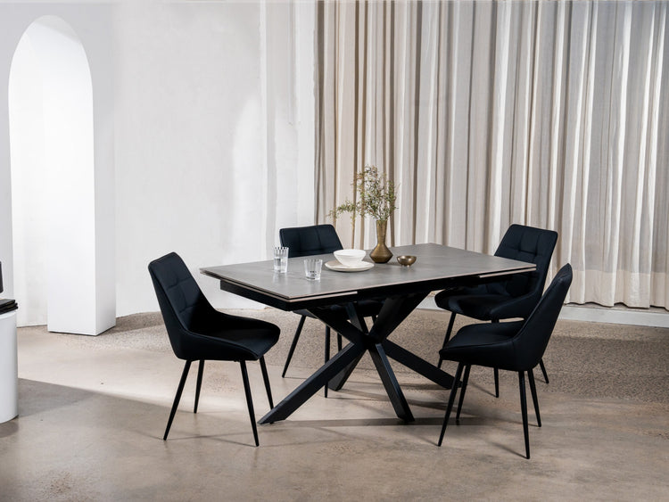 Newcastle Extension Dining Table Bulgarian Grey Ceramic