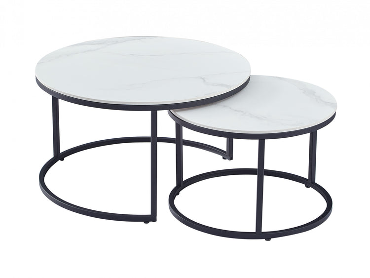 Snow Coffee Table Set Snow White Ceramic