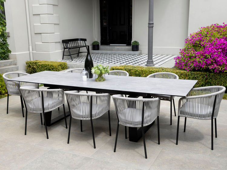 Baluga Extension Dining Table Andesite Ceramic