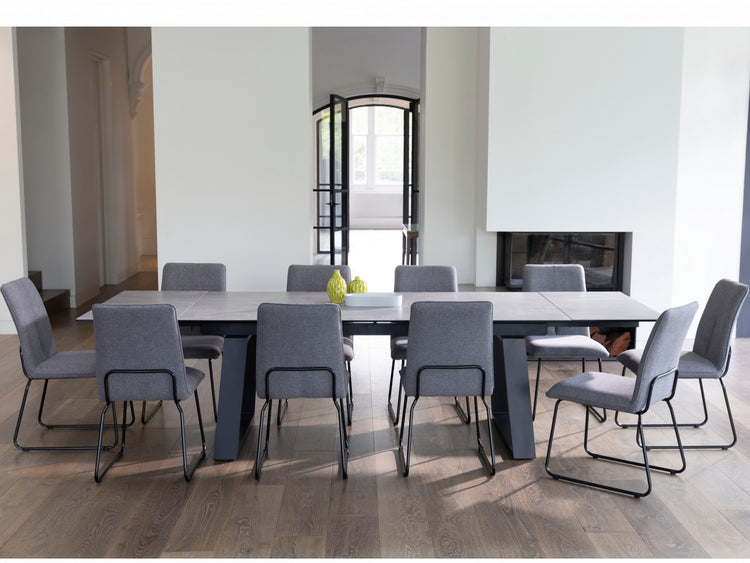 Baluga Extension Dining Table Andesite Ceramic