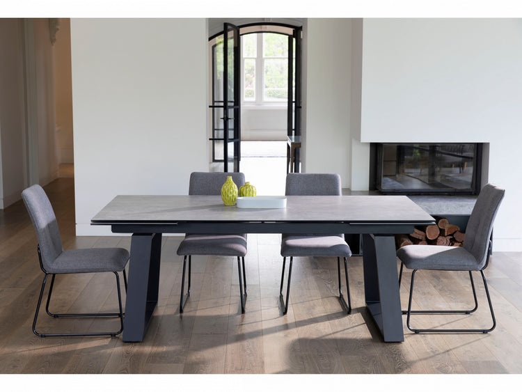 Baluga Extension Dining Table Andesite Ceramic