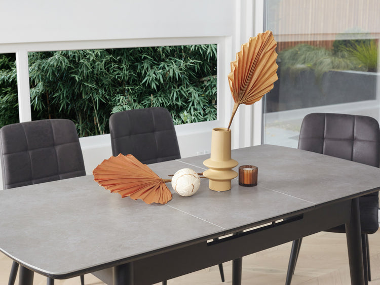 Mila Extension Dining Table Greystone Ceramic