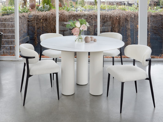 Milan Dining Chair Off White Set of 2