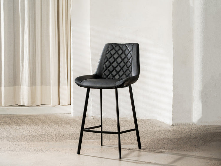 Flynn Bar Stool Black Set of 2