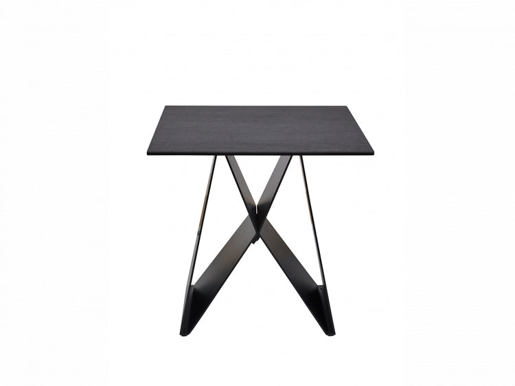 Etna Side Table in Shadow grey Italian Ceramic and Black