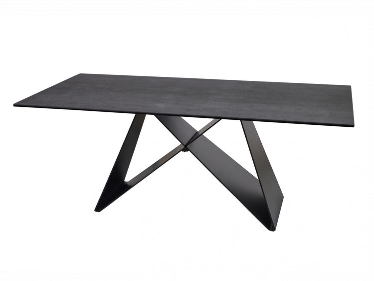 Etna Coffee Table in Shadow grey Italian Ceramic and Black