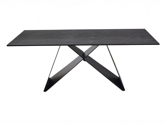 Etna Coffee Table in Shadow grey Italian Ceramic and Black