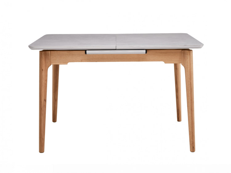 Norway Extension Dining Table Light Grey Ceramic