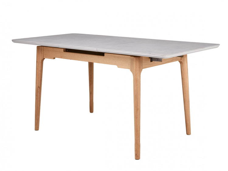 Norway Extension Dining Table Light Grey Ceramic