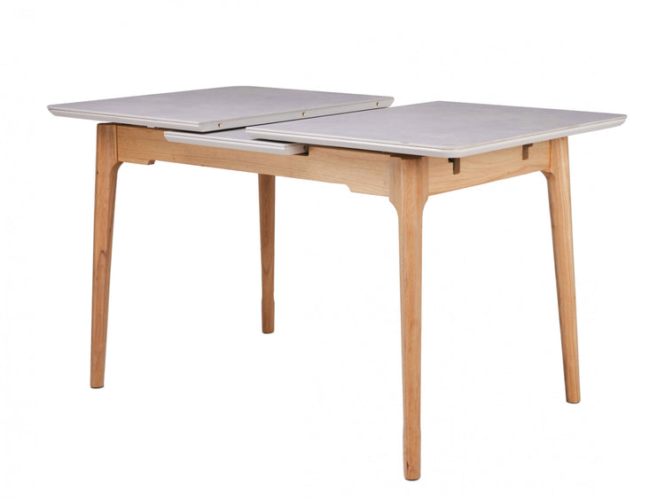 Norway Extension Dining Table Light Grey Ceramic