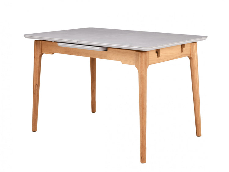 Norway Extension Dining Table Light Grey Ceramic
