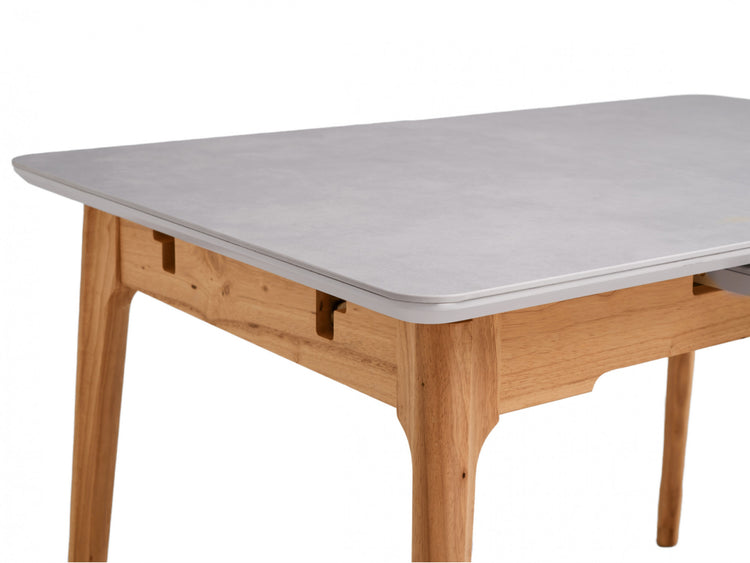 Norway Extension Dining Table Light Grey Ceramic
