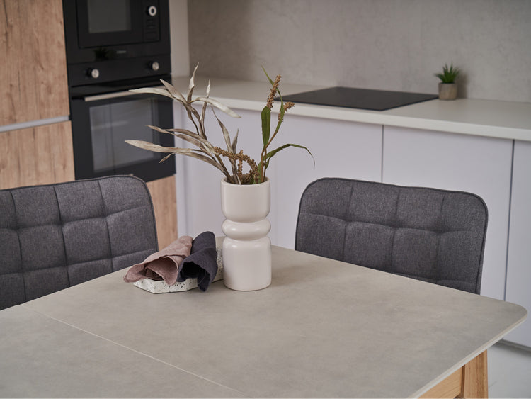 Norway Extension Dining Table Light Grey Ceramic