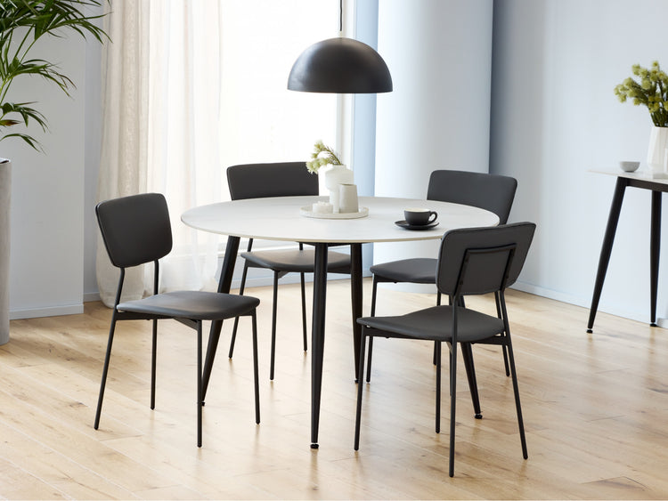Denver Dining Table Matte Snow White Ceramic