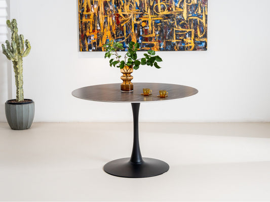 Scandi Large Dining Table Black Sand