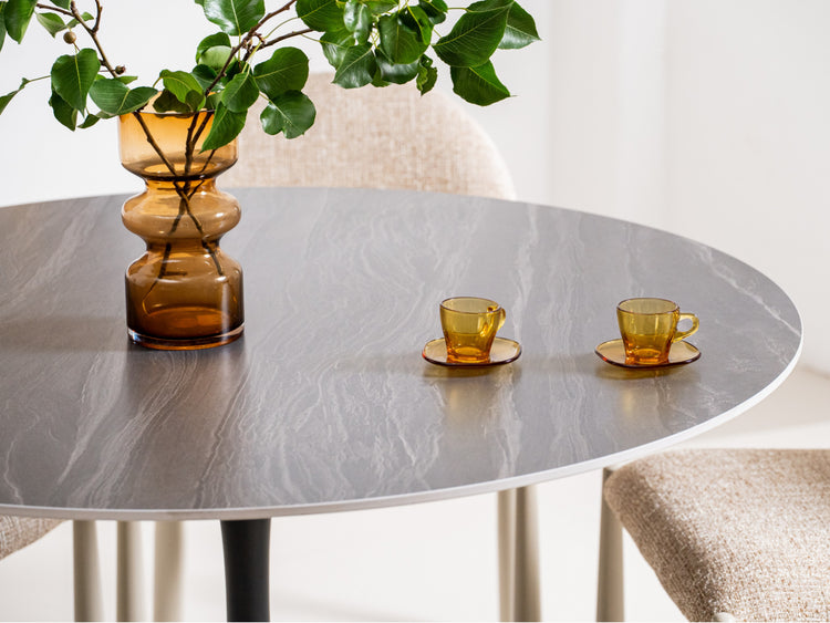 Scandi Large Dining Table Black Sand