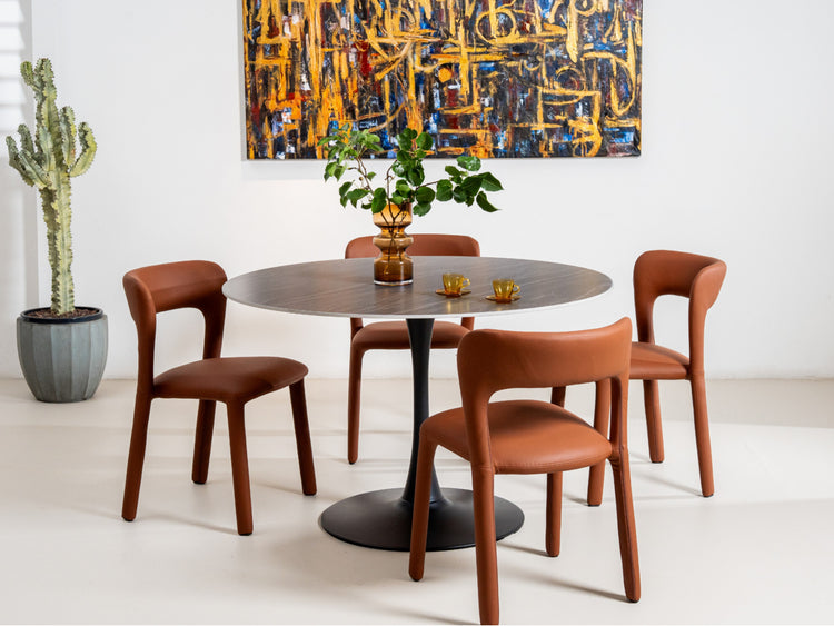 Scandi Large Dining Table Black Sand