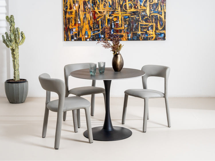 Scandi Medium Dining Table Black Sand