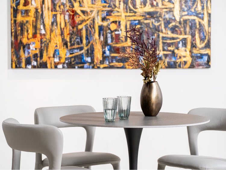 Scandi Medium Dining Table Black Sand