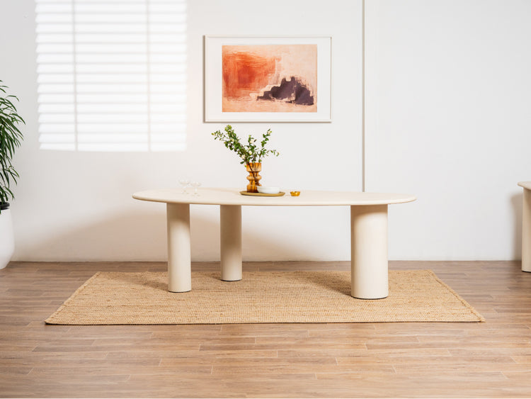 Coastal Curve Dining Table Pebble