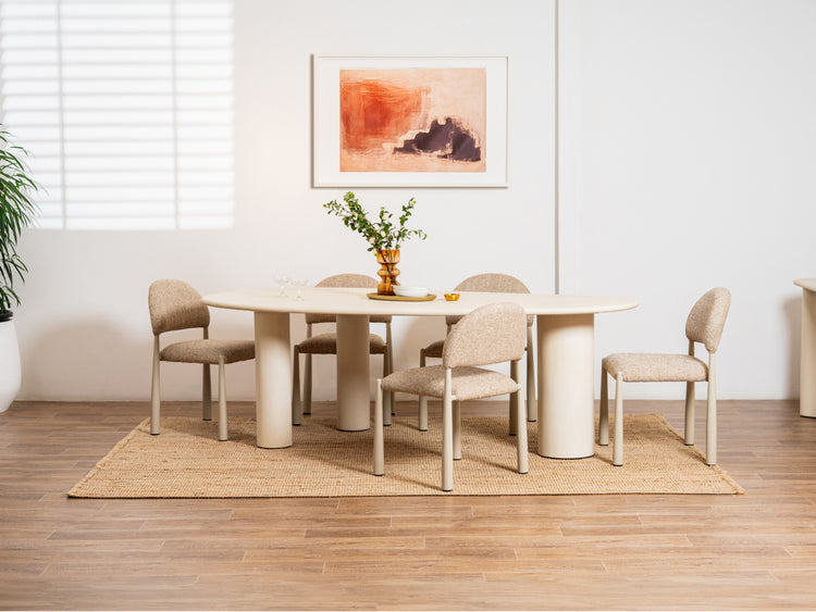 Coastal Curve Dining Table Pebble