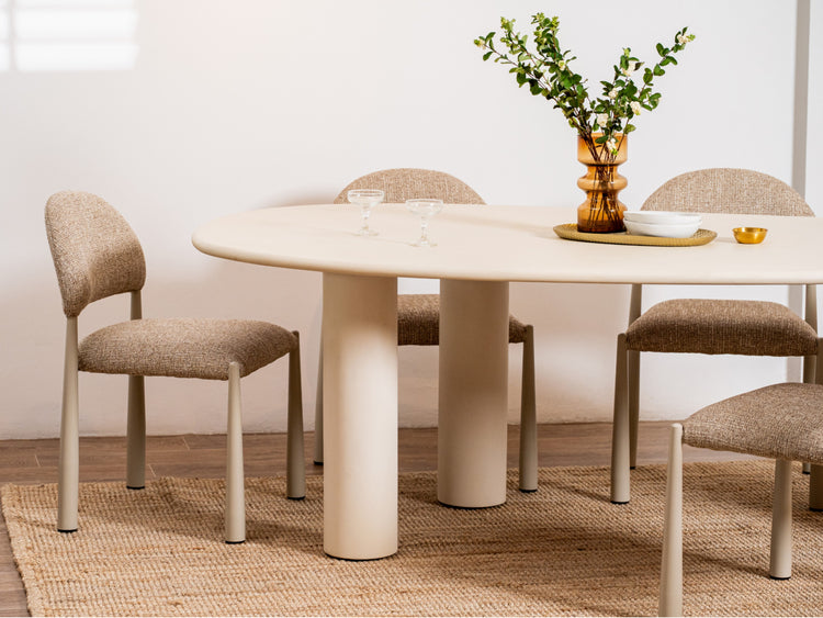 Coastal Curve Dining Table Pebble