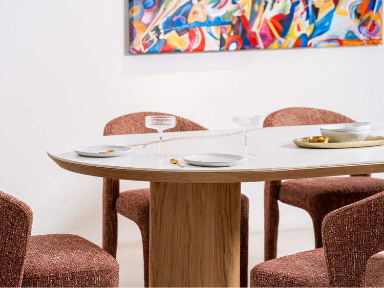 Lucerne Dining Table Natural With Ceramic