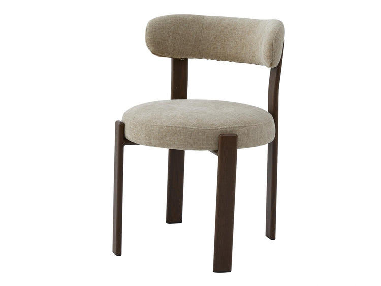 Carmo Dining Chair Beige/ Walnut Set of 2
