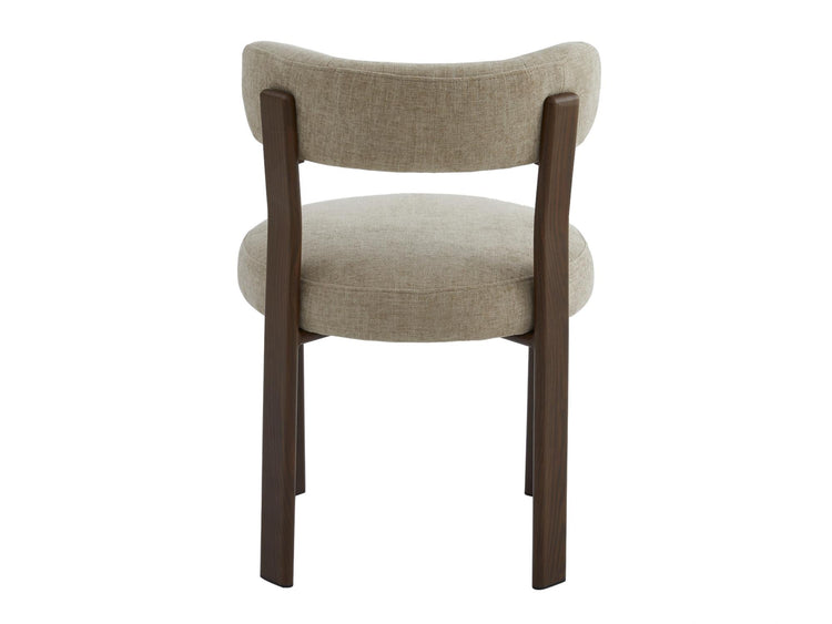 Carmo Dining Chair Beige/ Walnut Set of 2
