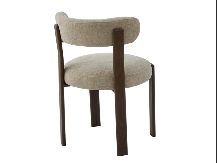 Carmo Dining Chair Beige/ Walnut Set of 2