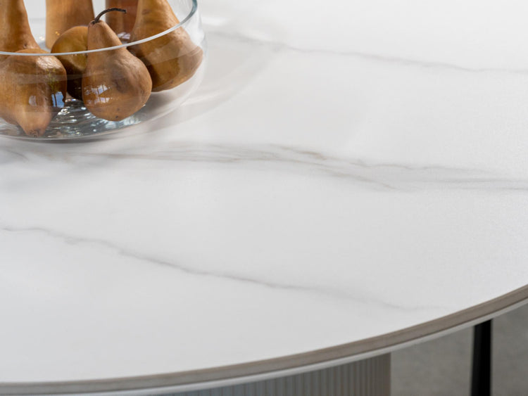 Windsor Dining Table Snow White Ceramic