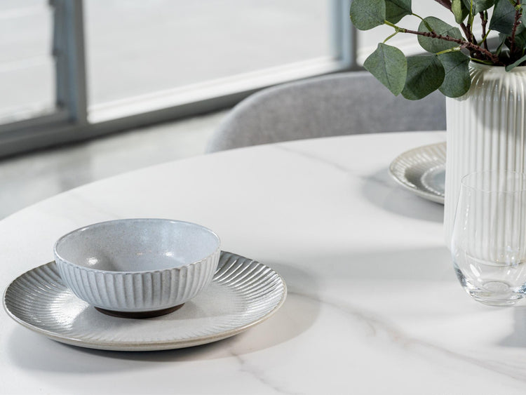 Windsor Dining Table Snow White Ceramic