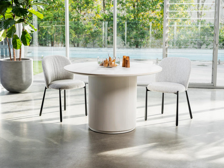 Windsor Dining Table Snow White Ceramic