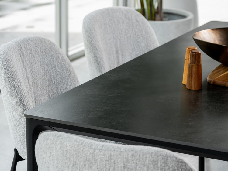 Magnate Dining Table Grey Stone Ceramic
