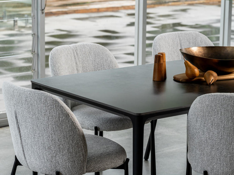 Magnate Dining Table Grey Stone Ceramic