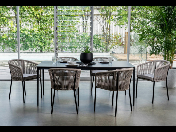 Magnate Dining Table Grey Stone Ceramic