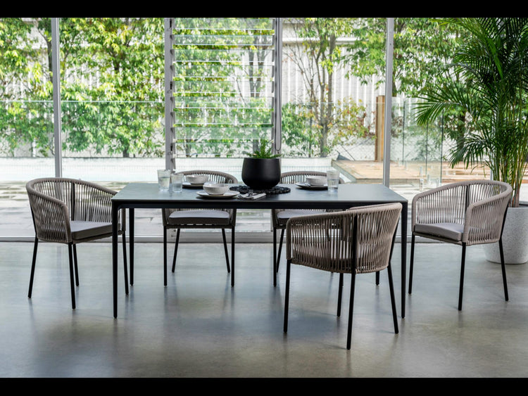Magnate Dining Table Grey Stone Ceramic
