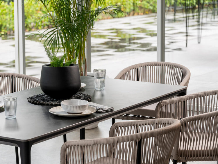 Magnate Dining Table Grey Stone Ceramic