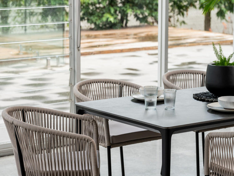 Magnate Dining Table Grey Stone Ceramic