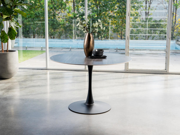 Scandi Large Dining Table Black Sand