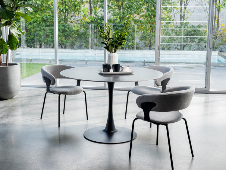 Scandi Large Dining Table Black Sand