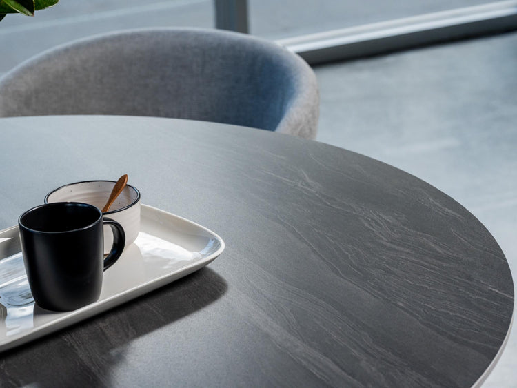 Scandi Large Dining Table Black Sand